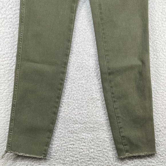 We The Free Jeans Womens Sz 26 Green Mid Rise Raw Hem Ankle Jeans 25x26 - Picture 3 of 13